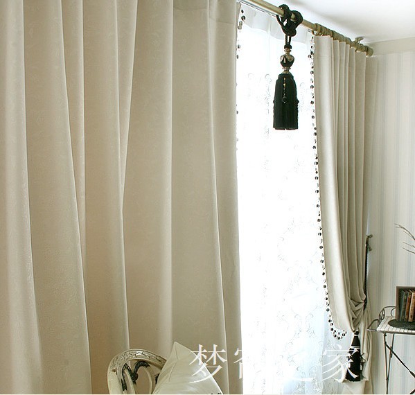 窗帘布特价定制成品客厅卧遮光简约现代欧式米色特价落地窗阳台
