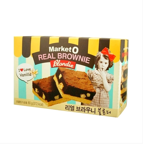 韩国进口零食品 好丽友marketo 0爱心巧克力饼干蛋糕(香草味)80g