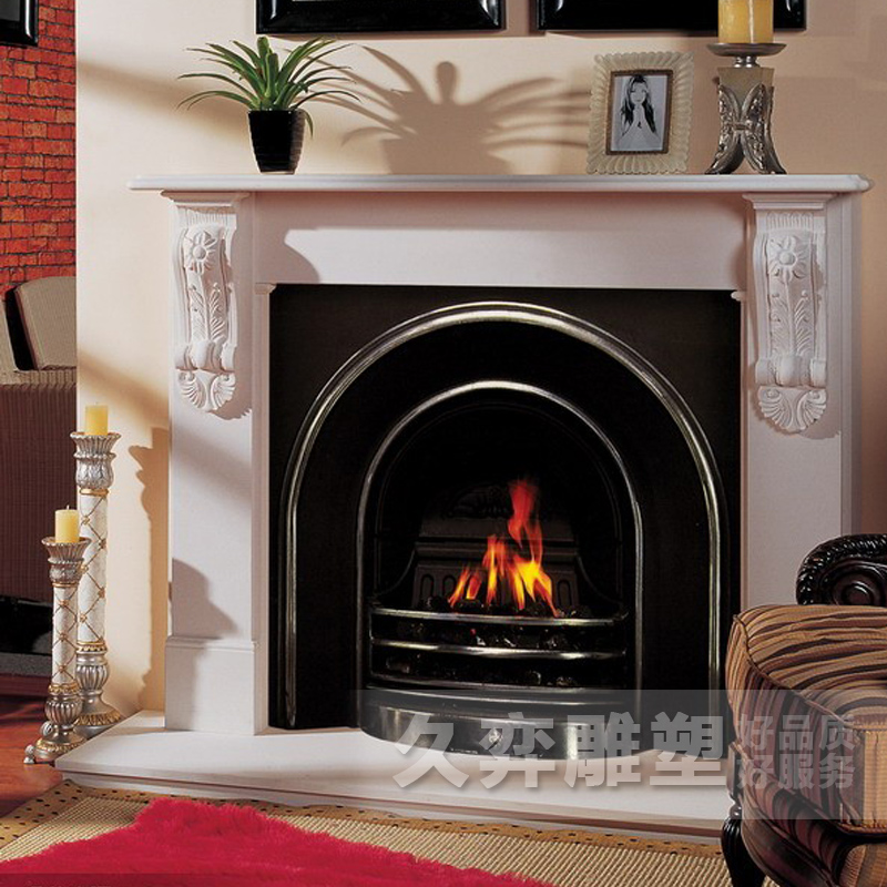 天然大理石壁炉架 壁炉架欧式白色 美式壁炉 现货壁炉 石材壁炉