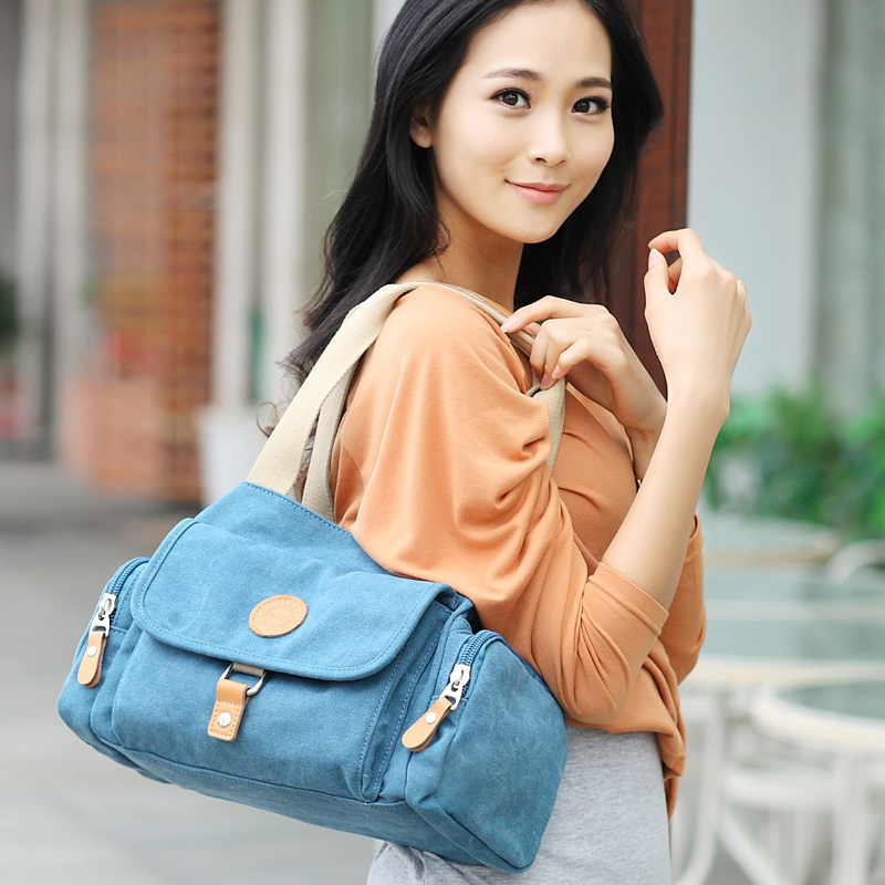 韩版2015新款包包女士手提包防水帆布包女学生书包休闲单肩斜跨