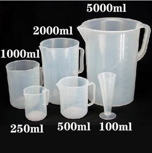 塑料液体量杯 刻度杯 实验室量杯 100ml  5ml 精确度高 两边可视