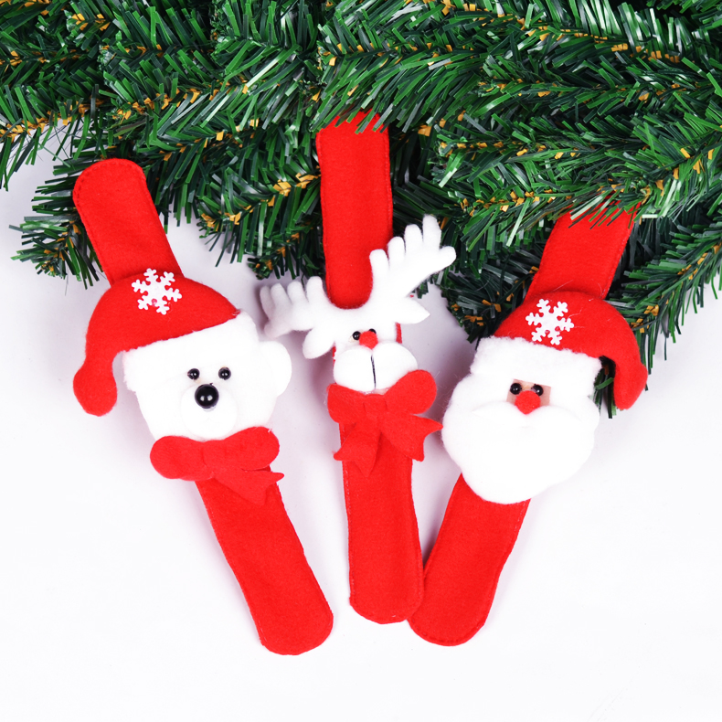 圣诞老人拍拍圈 雪人啪啪圈 圣诞手环手腕装饰圣诞礼品 儿童玩具