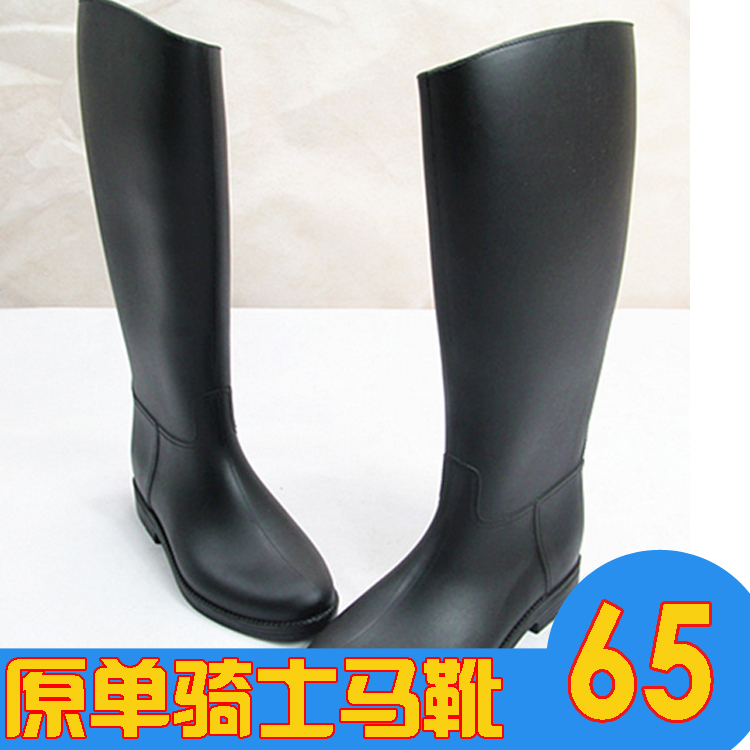 正品 日本 女式雨鞋时尚套鞋雨靴高筒超显瘦水鞋骑士马靴街头大牌
