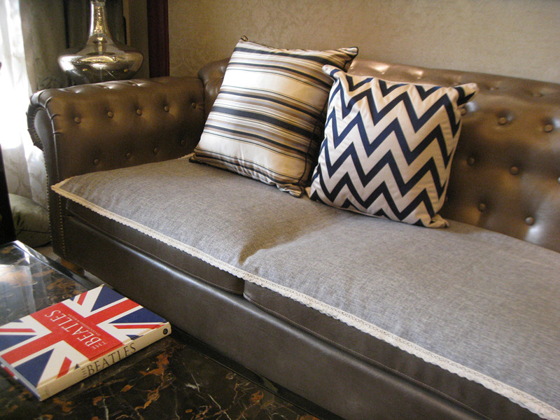2015新款高档欧式棉麻沙发垫布艺坐垫加厚防滑沙发巾灰色可定制