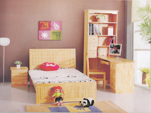北京儿童房家具松木床 实木床 床 双人床 单人床 儿童床B039