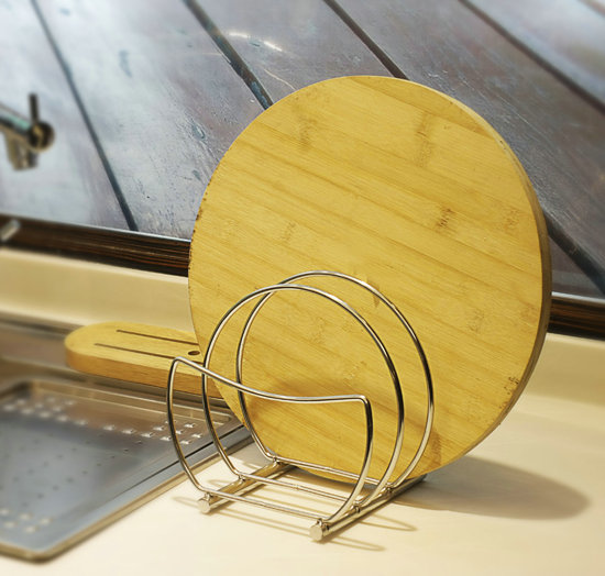 出口 不锈钢 三格 砧板架 菜板架 菜板 厨房 置物架 锅盖架 H-001