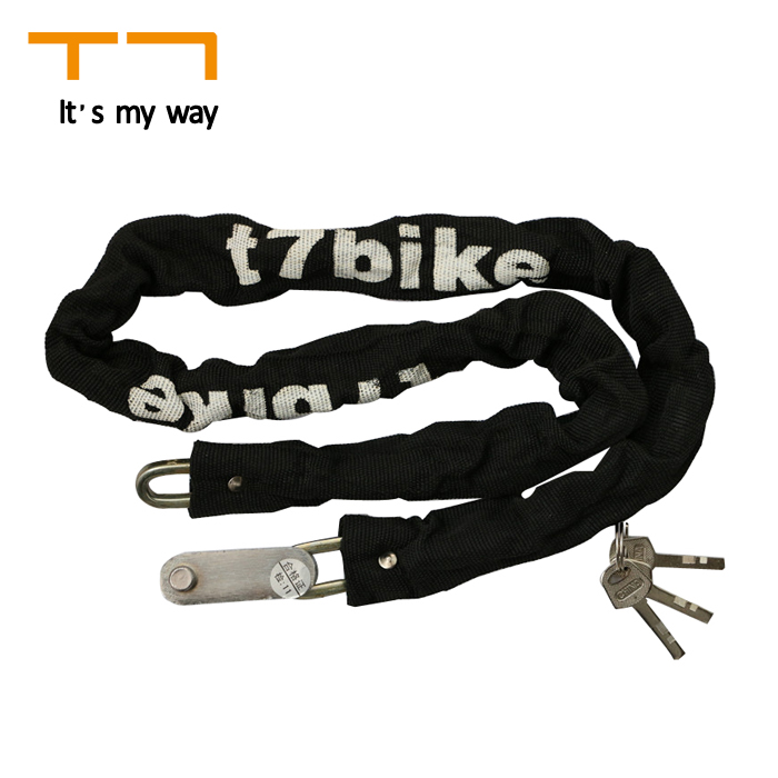 正品T7山地自行车锁 加粗链条锁防盗电动车锁配件0.96米