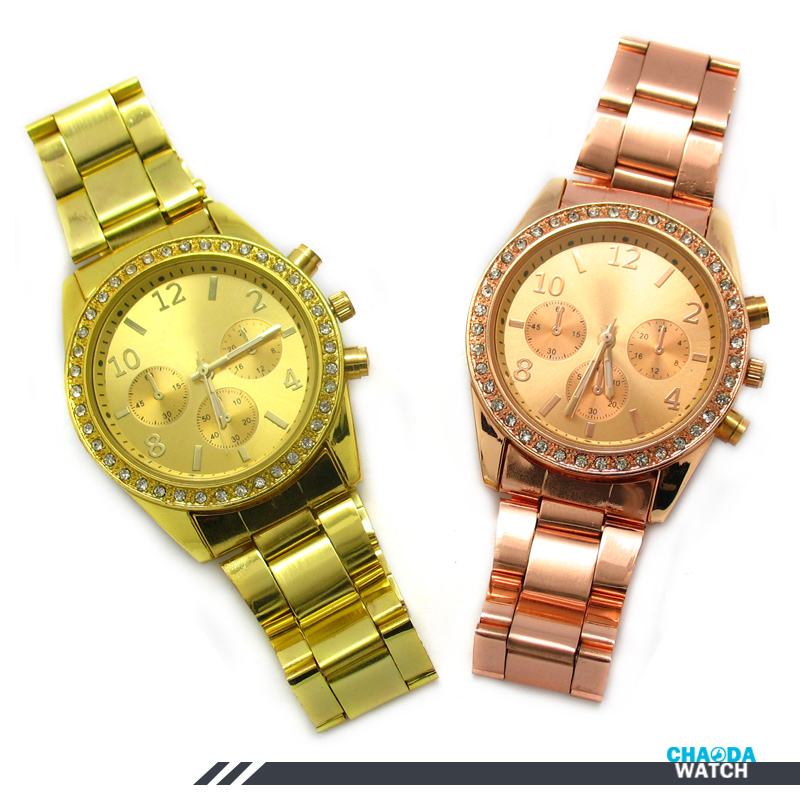 2色金色玫瑰金 geneva watch品牌同款无logo 日内瓦手表包邮特价