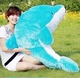 包邮 可爱布娃娃毛绒玩具 超大号1.9米蓝色海豚公仔 儿童女生抱枕
