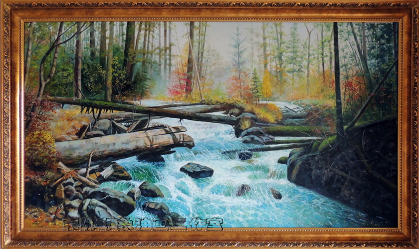 纯手绘油画风景森林风景油画享受大自然的感觉客厅装饰画