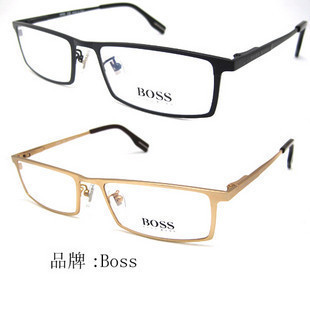 BOSS 绝对气质新潮金属 全框 眼镜架 近视 眼镜框 黑色 男 0091