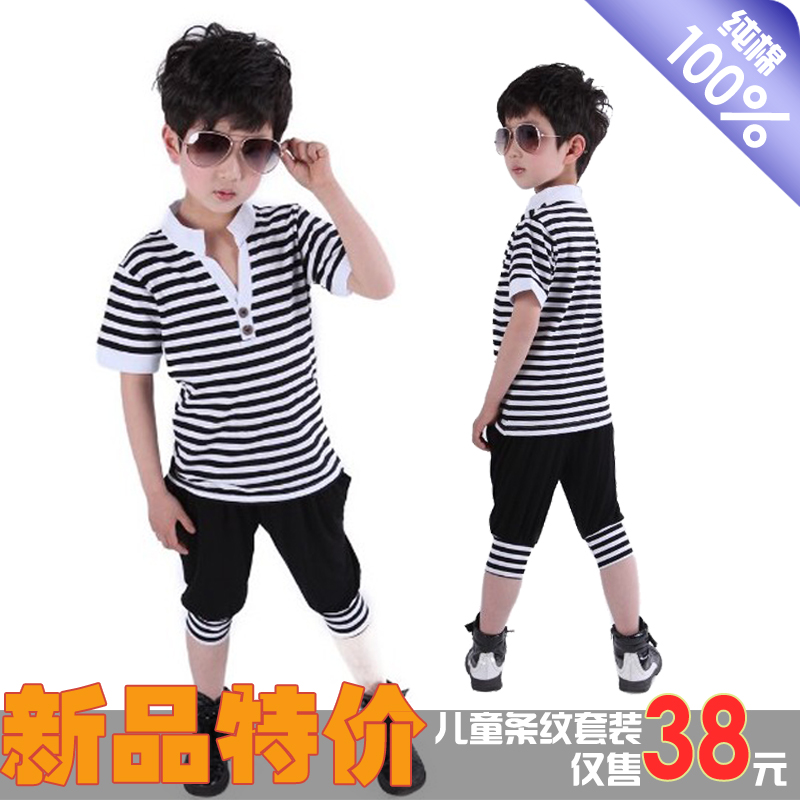 男童夏装2015新款大童运动套装儿童短袖T恤裤子套装宝宝韩版