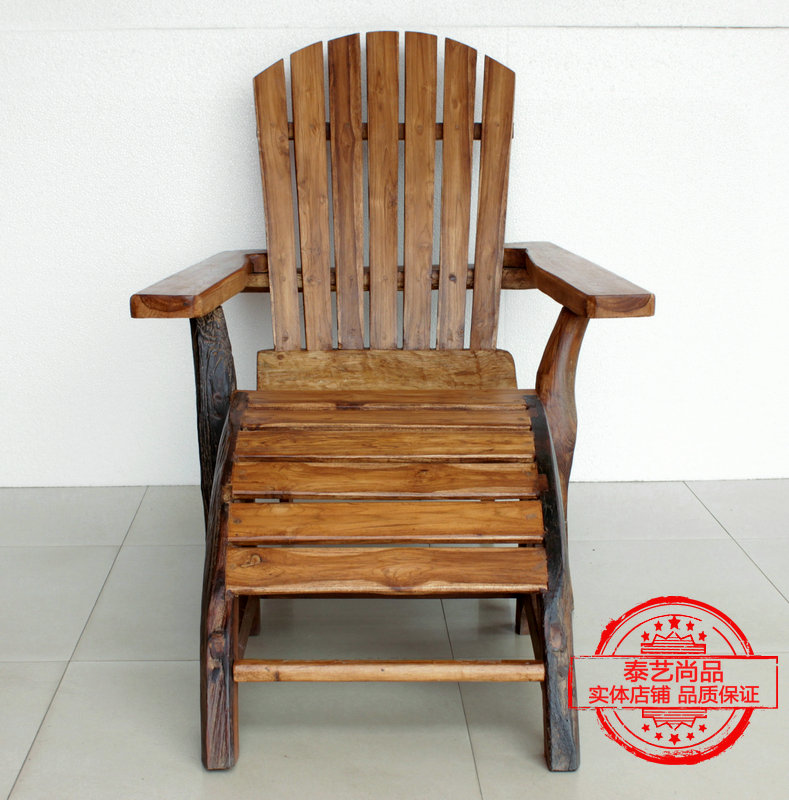 泰国进口柚木躺椅 东南亚自然原木风格家具 户外 阳台休闲椅子