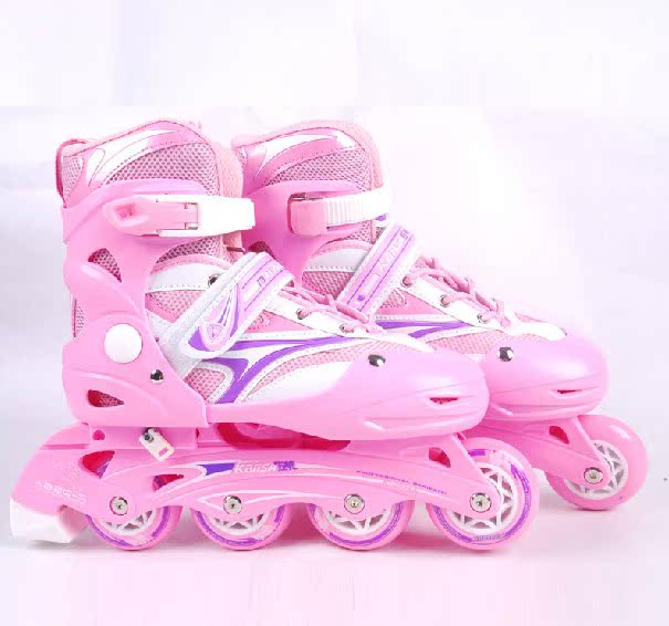 狂神溜冰鞋 男女儿童可调节 闪光PU直排轮滑鞋滑冰鞋旱冰鞋送礼品