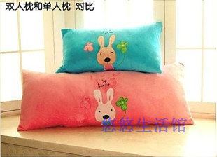 砂糖兔单人双人情侣枕头长枕芯枕套可拆洗 抱枕靠垫 卡通可爱礼物