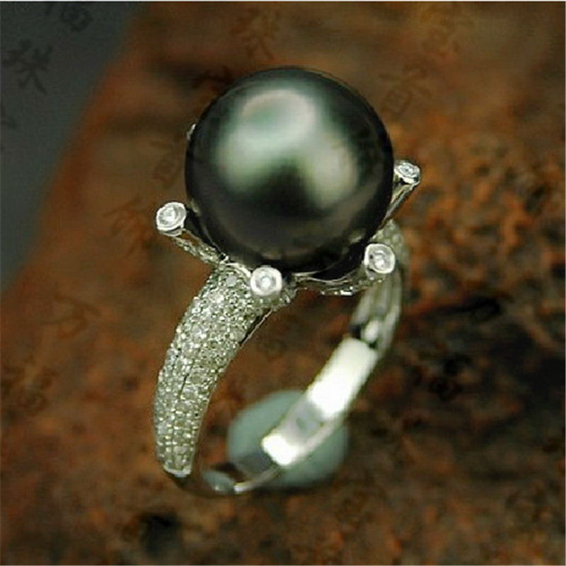万福珠宝首饰天然珍珠翡翠镶嵌加工订做 18K女戒指指环定制手工费