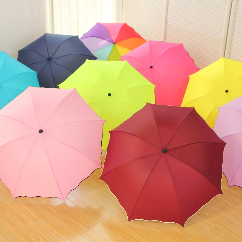 创意伞日韩国公主雨伞 防紫外线折叠遮阳太阳伞彩虹伞