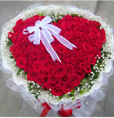 宣城鲜花速递99朵红玫瑰心型花束送女朋友求婚大气送花宣城花店送