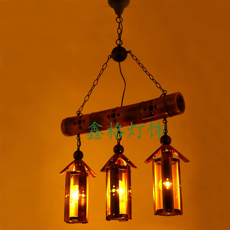 中式复古竹艺吊灯美式乡村个性创意简约餐吊灯酒吧灯咖啡厅灯具