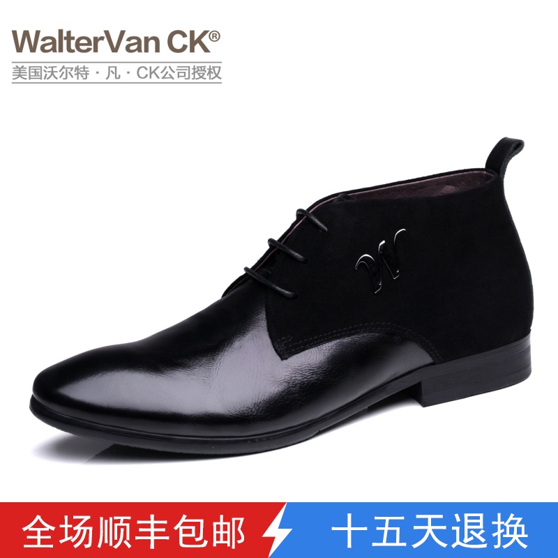 新品WVCK男鞋 哈漠胎牛软皮 男士中帮超轻质时尚潮流皮鞋英伦皮靴