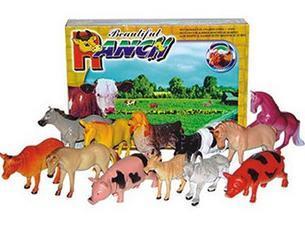 国庆节儿童礼物仿真动物模型家禽动物玩具12款家畜动物马猪狗模型