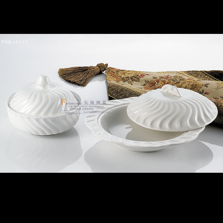 罗纹盖碗-纯白陶瓷酒店餐具日式燕翅甜点盅炖盅炖品汤盅汤碗批发