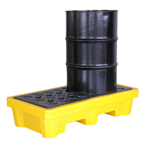 聚乙烯盛漏托盘（两桶型 可配叉车使用）化学品托盘 防泄漏平台