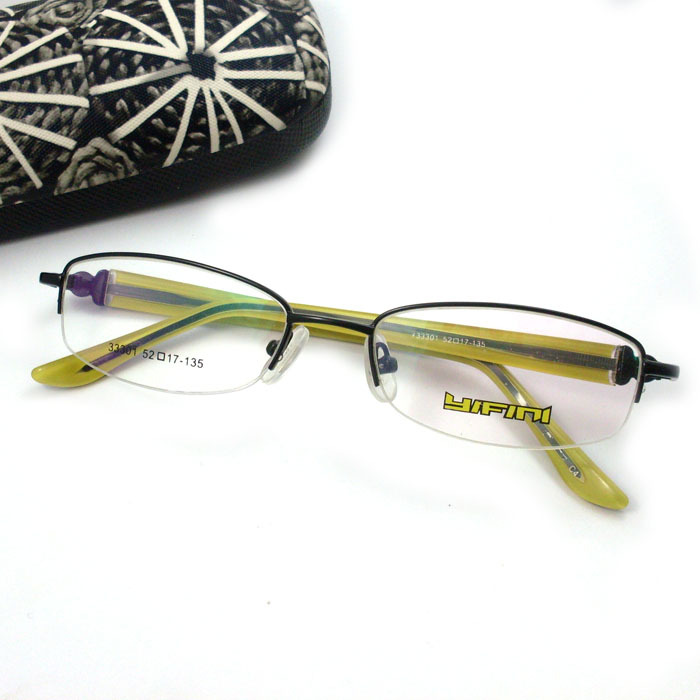 YIFINI半框金属眼镜架，板材腿，时尚，实惠，最后一付折价处理