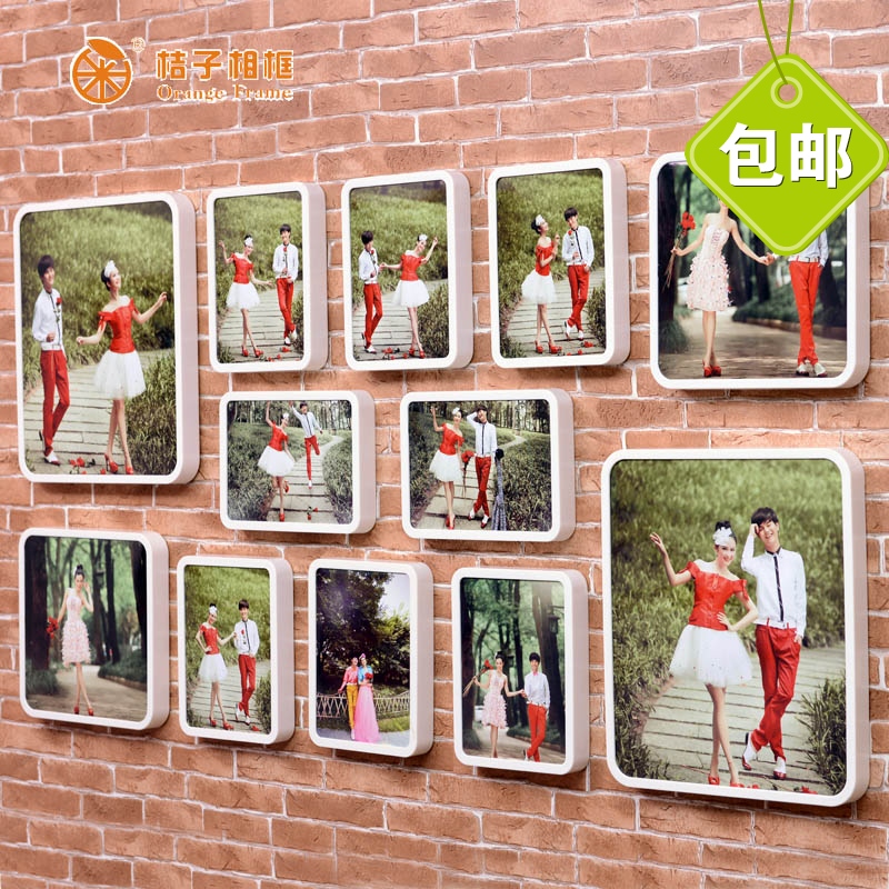 桔子相框12照片墙 组合框相片墙结婚照简约欧洲 客厅卧室创意墙面
