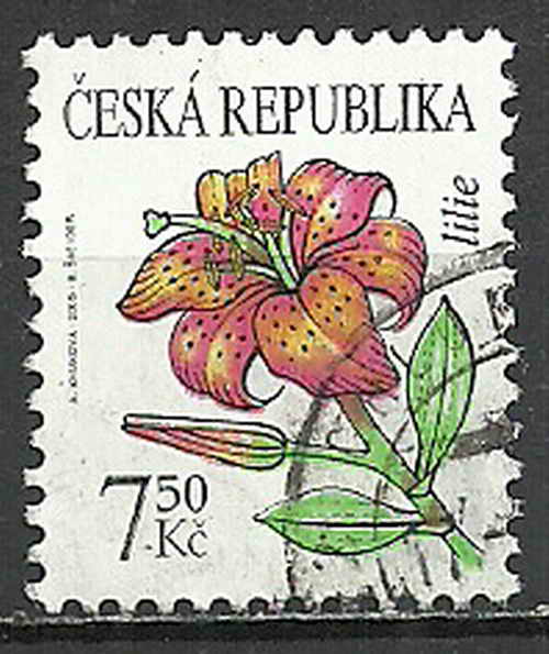 捷克信销邮票 2005年 花卉 普邮 带珠光