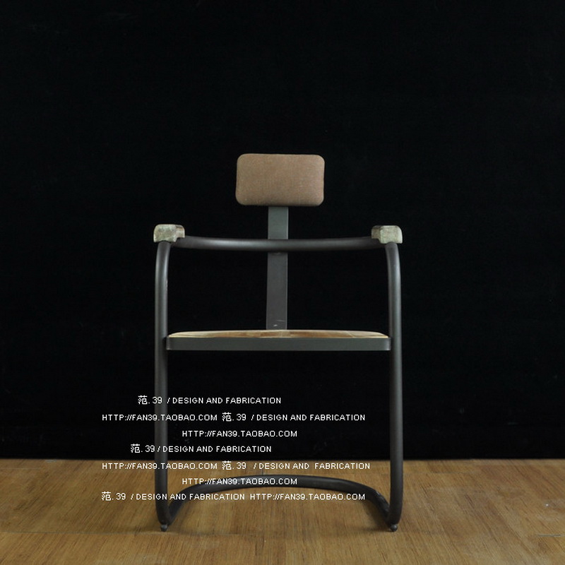 美式铁艺设计师咖啡椅 欧式实木餐桌椅组合椅子 简约现代休闲餐椅