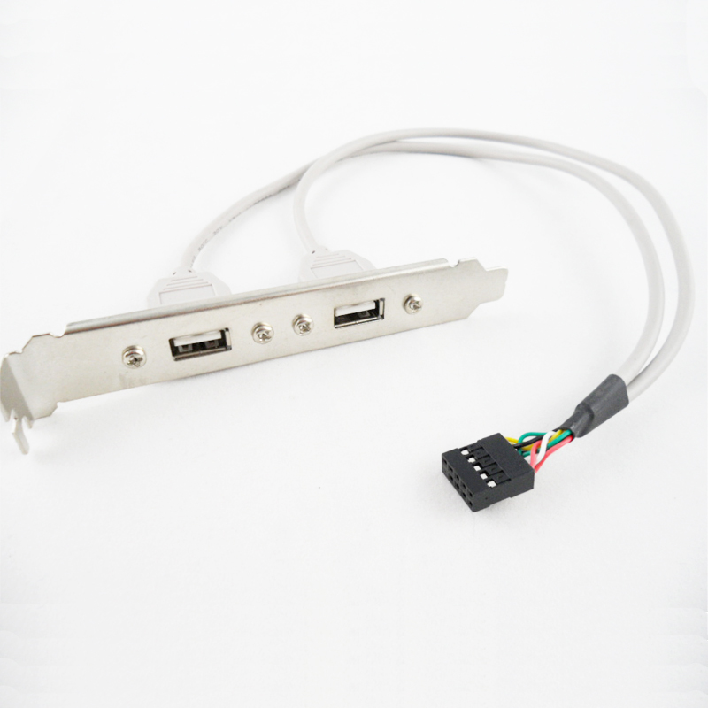 全新 华硕 技嘉 电脑主板 USB2.0扩展线 USB一分二  2口USB挡板线