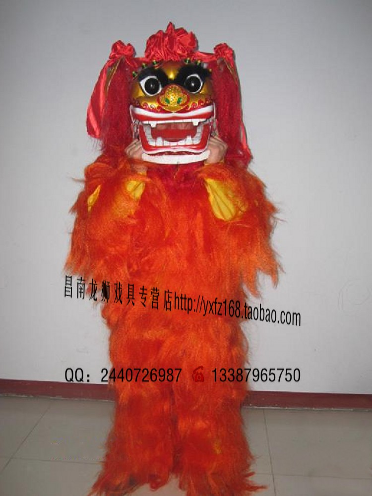 正宗笑脸北京单人小狮子舞狮狮头舞龙舞狮道具儿童狮道具配送狮鞋