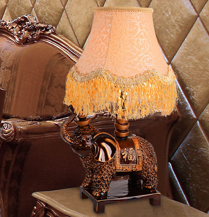 欧式台灯树脂复古小象创意艺术灯装饰客厅卧室书房床头摆设灯