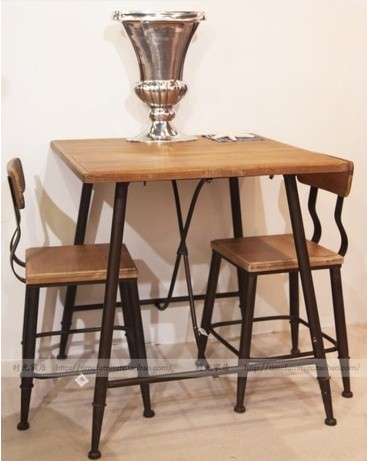 美式乡村复古做旧铁艺桌椅防锈桌椅咖啡厅桌椅休闲桌椅桌椅套件