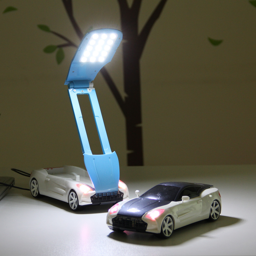 创意LED汽车台灯可爱 卡通可充电台灯 USB床头灯 卧室小夜灯 包邮