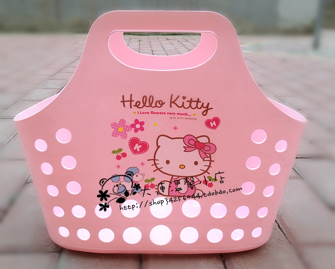 出口可爱 hello kitty凯蒂猫粉色 软浴筐 浴蓝 洗澡筐 收纳篮子