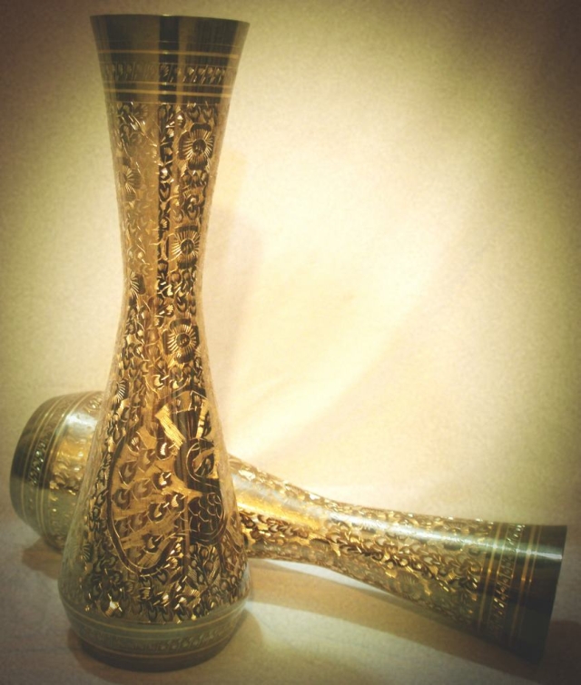 巴基斯坦进口铜器巴基斯坦花瓶  手工艺品铜花瓶 KV3