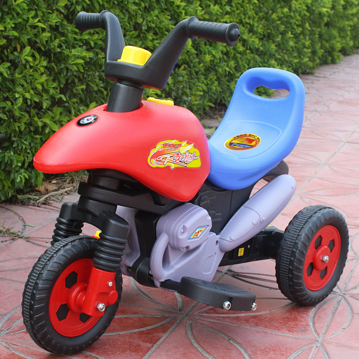 保宝窝 充电式儿童电动车 骑士电动摩托车三轮车宝宝骑行童玩具车