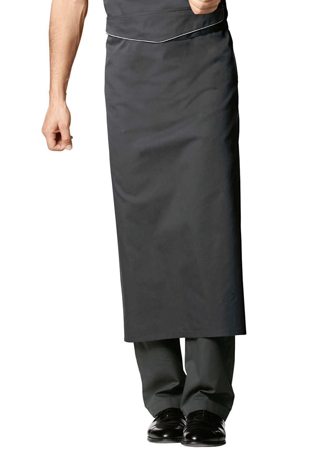【围裙】黑色大气围裙 厨房厨师工作围裙中长款服务员围裙