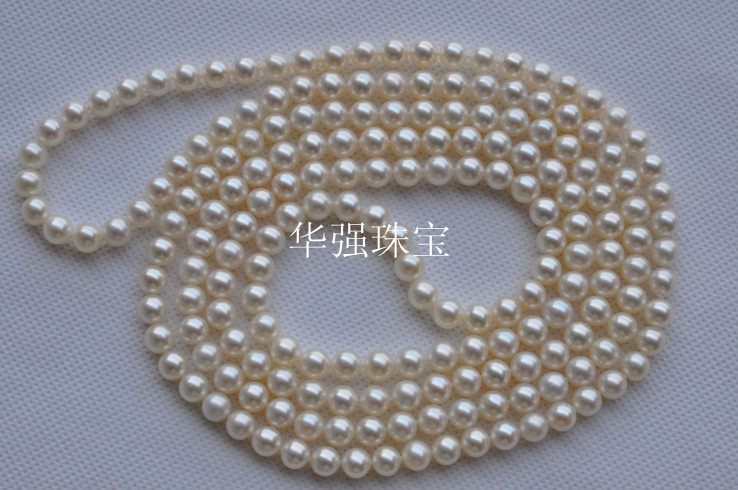 鉴定师天然海水珍珠长毛衣项链正圆正品强光8-8。5MM北海中国南珠
