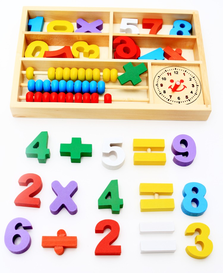 幼得乐数字计算架多功能数字学习盒 含两套数学木制早教儿童玩具