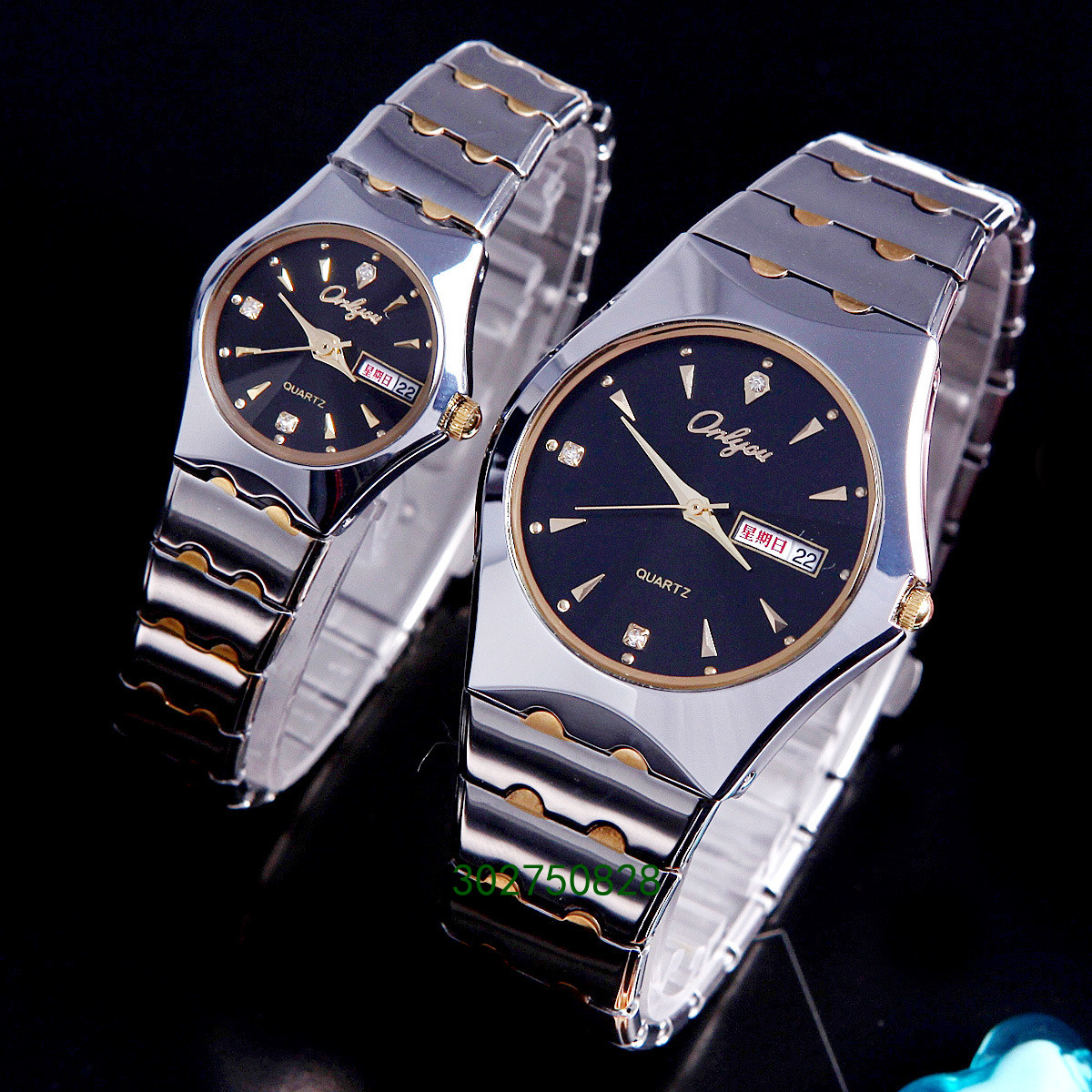 onlyou手表 专柜正品牌情侣手表一对价 时尚超薄钢带复古防水对表