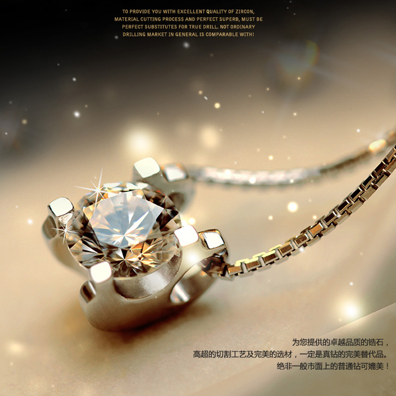 日韩版时尚短款锁骨项链女 唯一吊坠925银饰品 生日礼物包邮