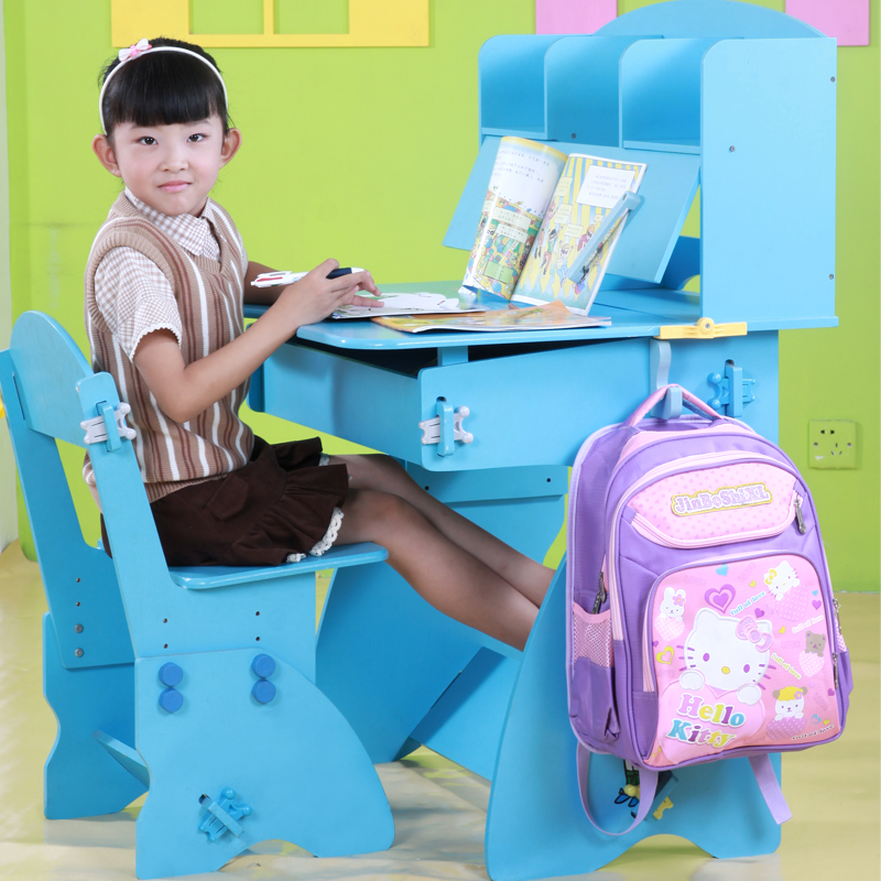 喜贝贝包邮多功能学习桌可升降儿童书桌学生防近视写字课桌椅套装