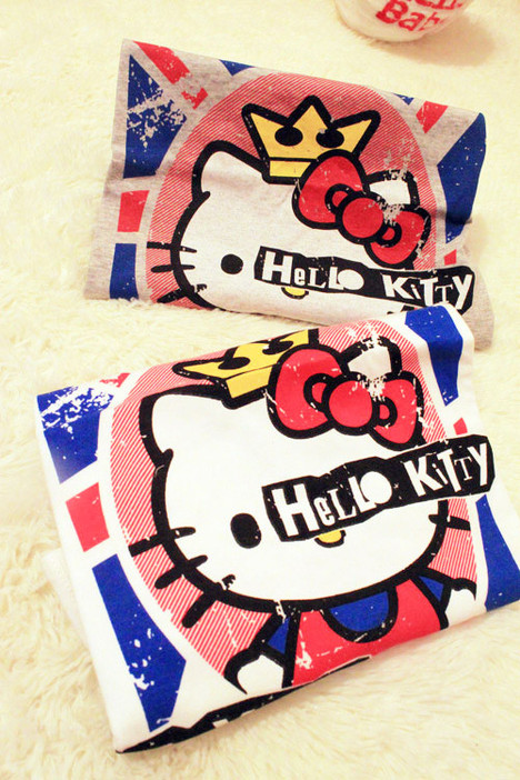 夏季新款 立体蝴蝶结 Hello Kitty猫 宽松 可爱 T恤 包邮