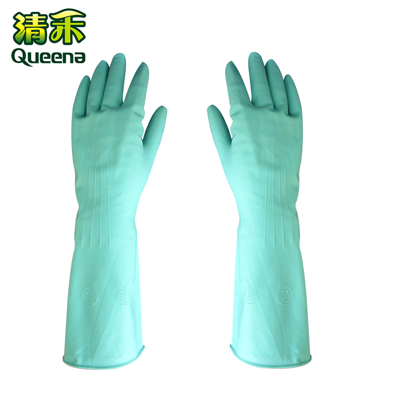 清禾 乳胶橡胶洗碗清洁防护手套 洗衣服家务耐用橡胶手套70062