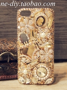 手机壳保护套金色香槟色小香风满钻宝石霸气iphone4s/5s各种型号