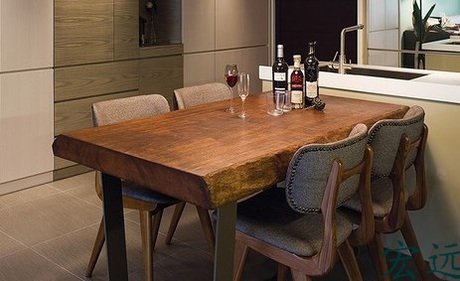 美式铁艺实木餐桌椅饭桌北欧仿古原粗边做旧家具餐厅大班桌长方形