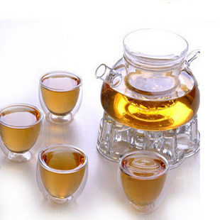 北欧风情耐高温玻璃茶壶带过滤花草茶壶套装短嘴壶欧式咖啡壶茶具